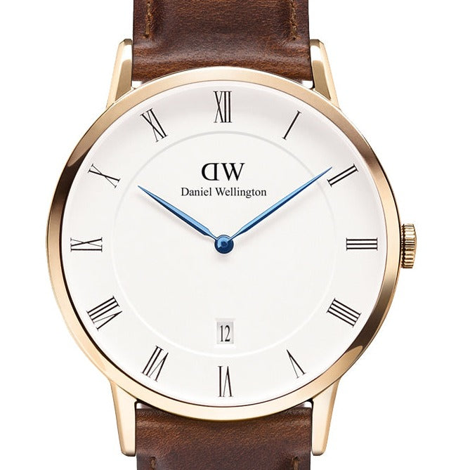 Daniel Wellington Dapper St Mawes White Dial Brown Leather Strap Watch For Men - DW00100083 Buy Now By Daniel Wellington