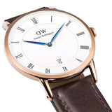 Daniel Wellington Dapper Bristol White Dial Brown Leather Strap Watch For Men - DW00100086 Buy Now By Daniel Wellington