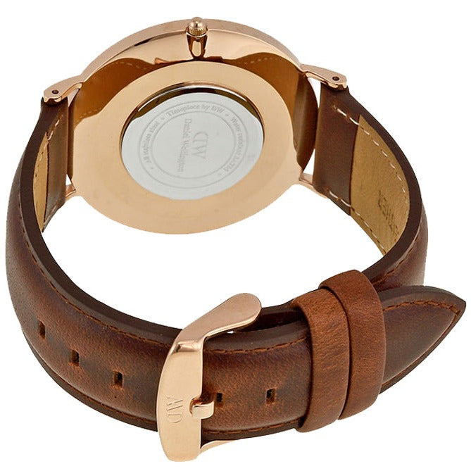 Daniel Wellington Dapper Bristol White Dial Brown Leather Strap Watch For Women - DW00100094 Buy Now By Daniel Wellington