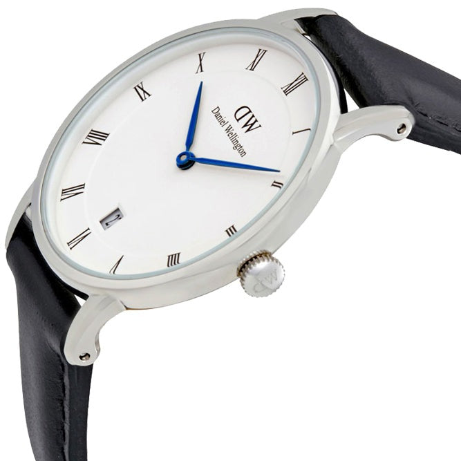 Daniel Wellington Dapper Sheffield White Dial Black Leather Strap Watch For Women - DW00100096 Buy Now By Daniel Wellington