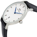 Daniel Wellington Dapper Sheffield White Dial Black Leather Strap Watch For Women - DW00100096 Buy Now By Daniel Wellington