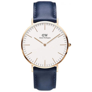 Daniel Wellington Classic Somerset White Dial Blue Leather Strap Watch For Men - DW00100121 Buy Now By Daniel Wellington