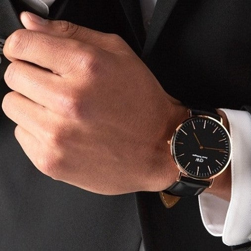 Daniel Wellington Classic Sheffield Black Dial Black Leather Strap Watch For Men - DW00100127 Buy Now By Daniel Wellington