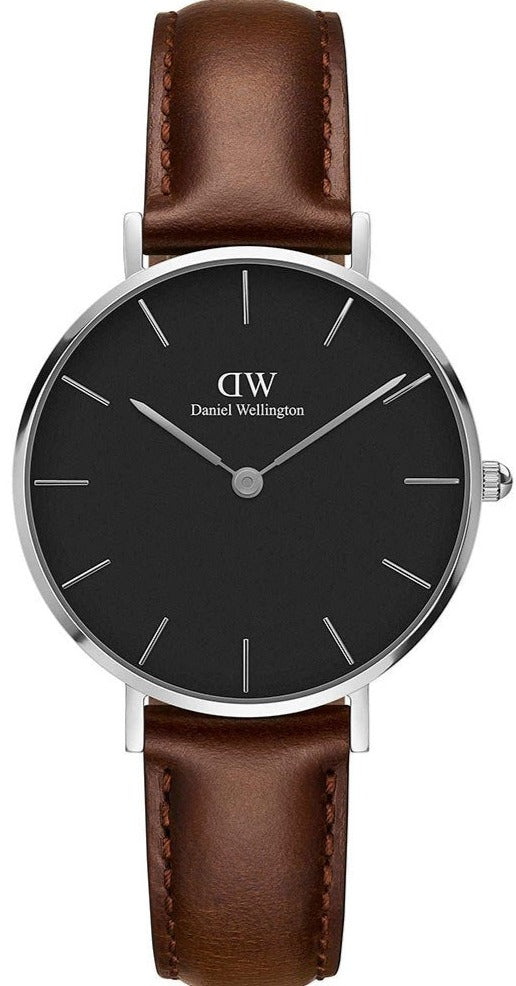 Daniel Wellington Classic Petite Bristol Black Dial Brown Leather Strap Watch For Women - DW00100177 Buy Now By Daniel Wellington