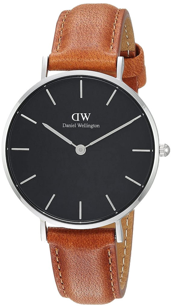 Daniel Wellington Petite Sterling Black Dial Brown Leather Strap Watch For Women - DW00100178 Buy Now By Daniel Wellington