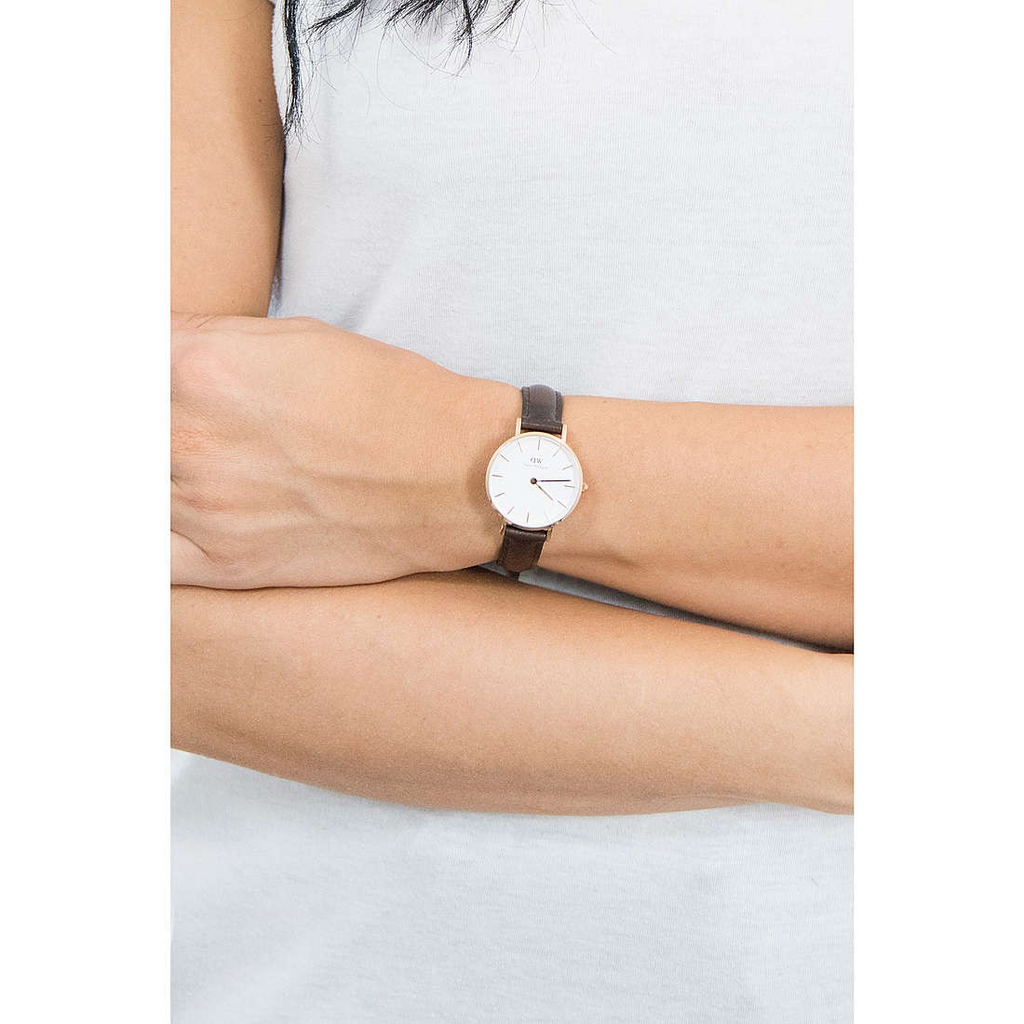 Daniel Wellington Classic Petite York White Dial Brown Leather Strap Watch For Women - DW00100232 Buy Now By Daniel Wellington