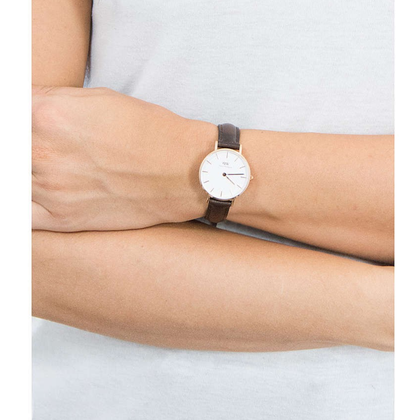Daniel Wellington Classic Petite Bristol White Dial Brown Leather Strap Watch For Women - DW00100227 Buy Now By Daniel Wellington