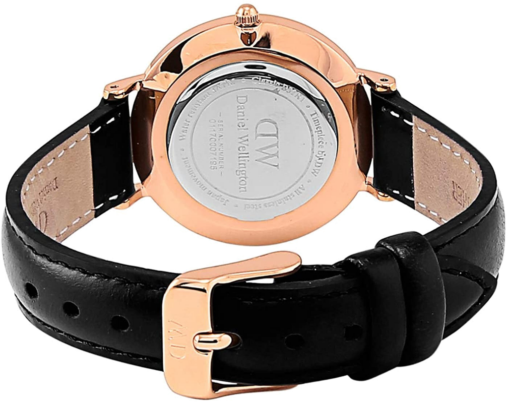 Daniel Wellington Classic Petite Sheffield White Dial Black Leather Strap Watch For Women - DW00100230 Buy Now By Daniel Wellington
