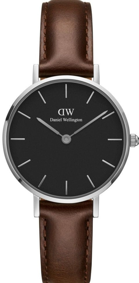 Daniel Wellington Classic Petite Bristol Black Dial Brown Leather Strap Watch For Women - DW00100233 Buy Now By Daniel Wellington
