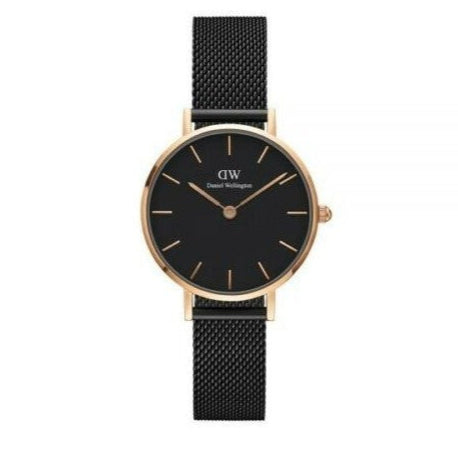 Daniel Wellington Petite Ashfield Black Dial Black Mesh Strap Watch For Women - DW00100245 Buy Now By Daniel Wellington