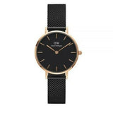 Daniel Wellington Petite Ashfield Black Dial Black Mesh Strap Watch For Women - DW00100245 Buy Now By Daniel Wellington