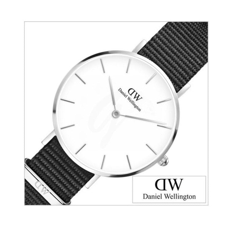 Daniel Wellington Classic Petite Cornwall White Dial Black Nylon Strap Watch For Women - DW00100252 Buy Now By Daniel Wellington