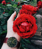 Daniel Wellington Classic Roselyn Black Dial Maroon Nylon Strap Watch For Women - DW00100273 Buy Now By Daniel Wellington