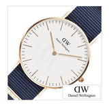 Daniel Wellington Classic Bayswater White Dial Navy Blue NATO Strap Watch For Women - DW00100279 Buy Now By Daniel Wellington