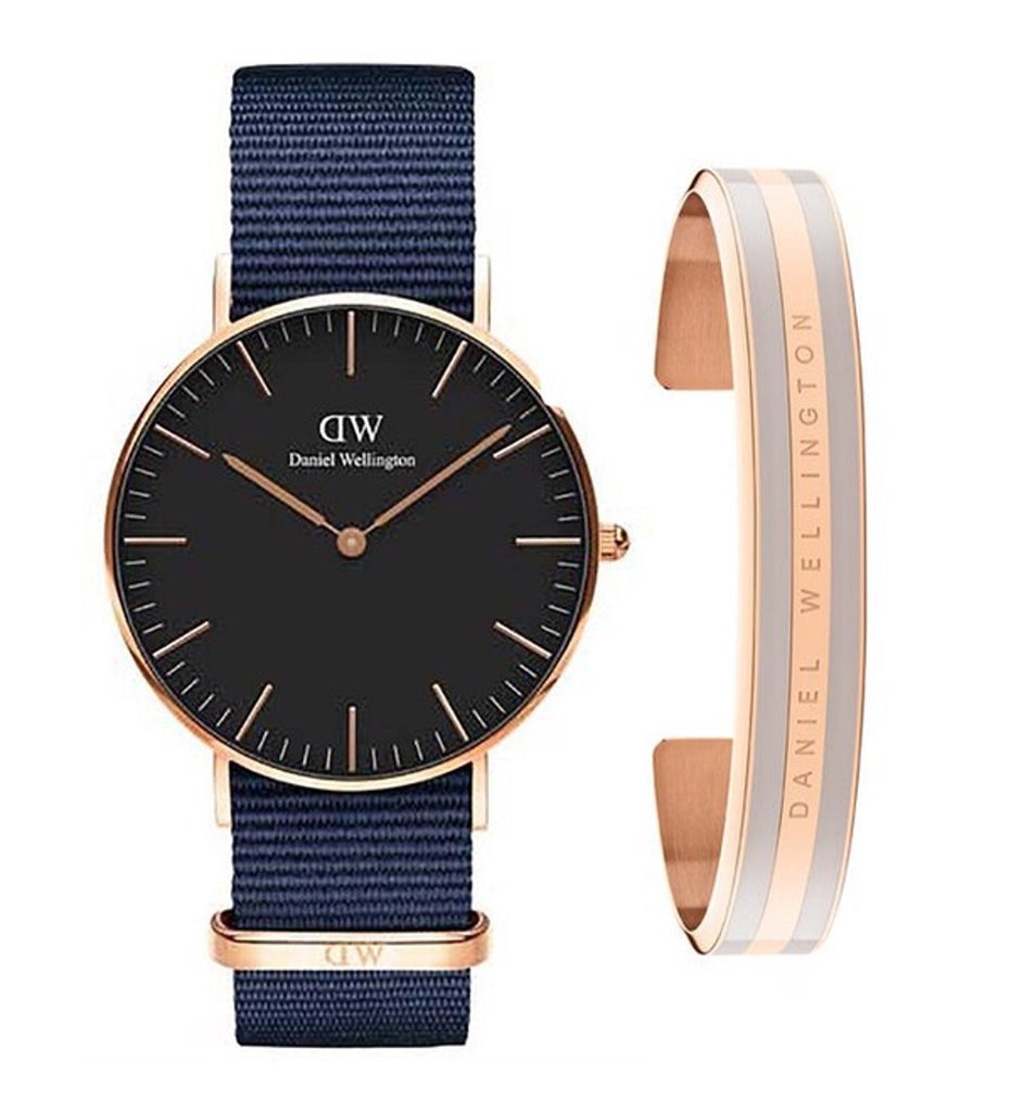 Daniel Wellington Classic Bayswater Black Dial Black NATO Strap Watch For Women - DW00100281 Buy Now By Daniel Wellington