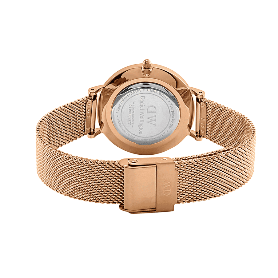 Daniel Wellington Petite Melrose Black Dial Rose Gold Mesh Strap Watch For Women - DW00100303 Buy Now By Daniel Wellington