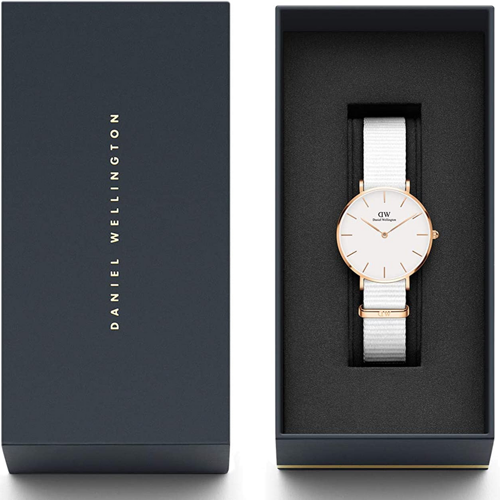 Daniel Wellington Classic Petite Dover White Dial White Nylon Strap Watch For Women - DW00100311 Buy Now By Daniel Wellington