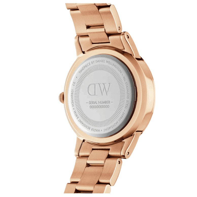 Daniel Wellington Iconic Link Black Dial Rose Gold Steel Strap Watch For Men - DW00100344 Buy Now By Daniel Wellington