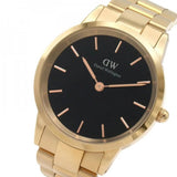 Daniel Wellington Iconic Link Black Dial Rose Gold Steel Strap Watch For Men - DW00100344 Buy Now By Daniel Wellington