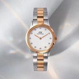 Daniel Wellington Iconic Link White Dial Two Tone Steel Strap Watch For Women - DW00100358 Buy Now By Daniel Wellington