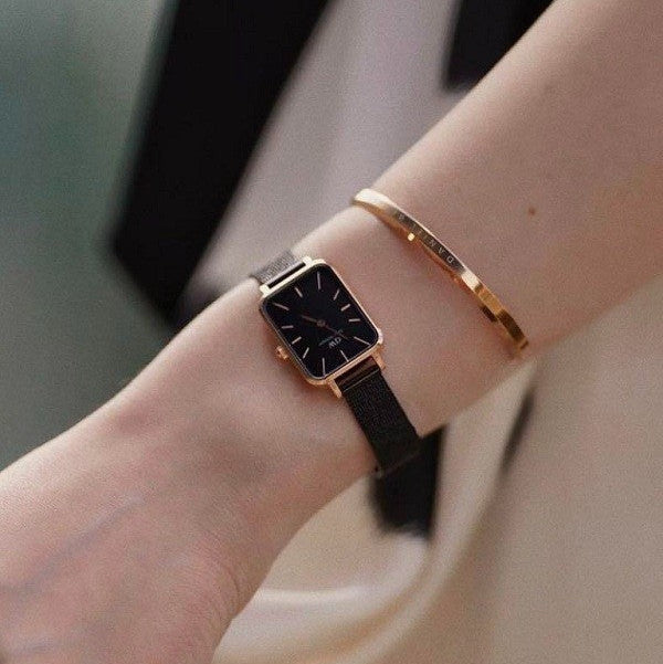 Daniel Wellington Quadro Ashfield Black Dial Black Mesh Strap Watch For Women - DW00100433 Buy Now By Daniel Wellington