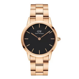 Daniel Wellington Iconic Link Black Dial Rose Gold Steel Strap Watch for Women - DW00100210 Buy Now By Daniel Wellington