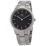 Daniel Wellington Iconic Link Black Dial Silver Steel Strap Watch For Women - DW00100208 Buy Now By Daniel Wellington