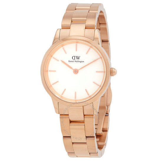 Daniel Wellington Iconic Link White Dial Rose Gold Steel Strap Watch for Women - DW00100213 Buy Now By Daniel Wellington