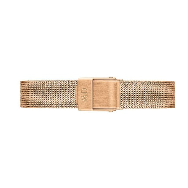 Daniel Wellington Petite Pressed Melrose Black Dial Rose Gold Mesh Strap Watch For Women - DW00100440 Buy Now By Daniel Wellington