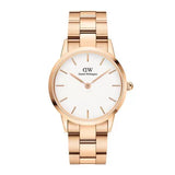 Daniel Wellington Iconic Link White Dial Rose Gold Steel Strap Watch For Women - DW00100209 Buy Now By Daniel Wellington