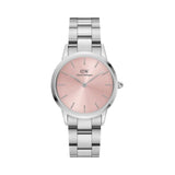 Daniel Wellington Iconic Pink Dial Silver Steel Strap Watch For Women - DW00100325 Buy Now By Daniel Wellington