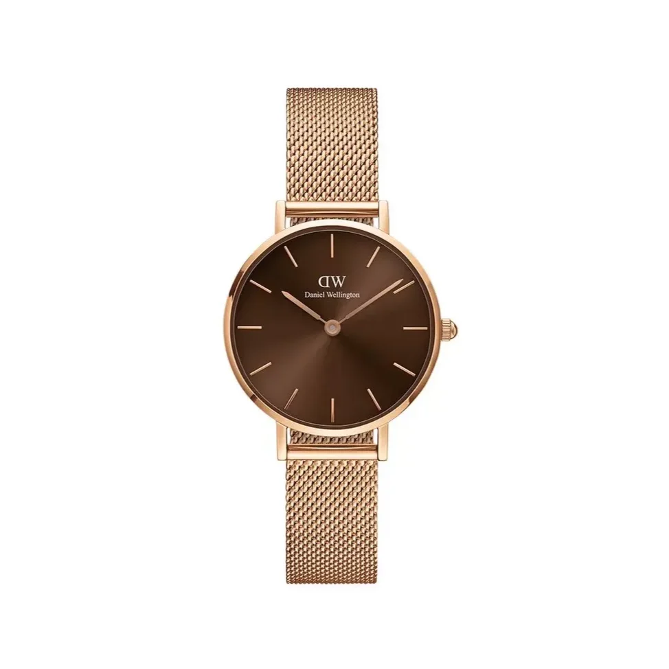 Daniel Wellington Petite Amber Brown Dial Gold Mesh Strap Watch For Women - DW00100476 Buy Now By Daniel Wellington