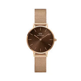 Daniel Wellington Petite Amber Brown Dial Gold Mesh Strap Watch For Women - DW00100476 Buy Now By Daniel Wellington