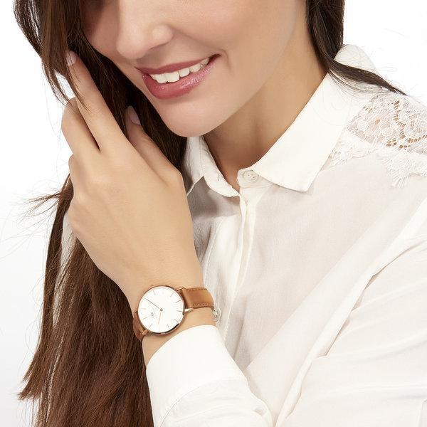 Daniel Wellington Petite Durham White Dial Brown Leather Strap Watch For Women - DW00100172 Buy Now By Daniel Wellington