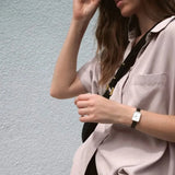 Daniel Wellington Quadro White Dial Black Leather Strap Watch For Women - DW00100434 Buy Now By Daniel Wellington