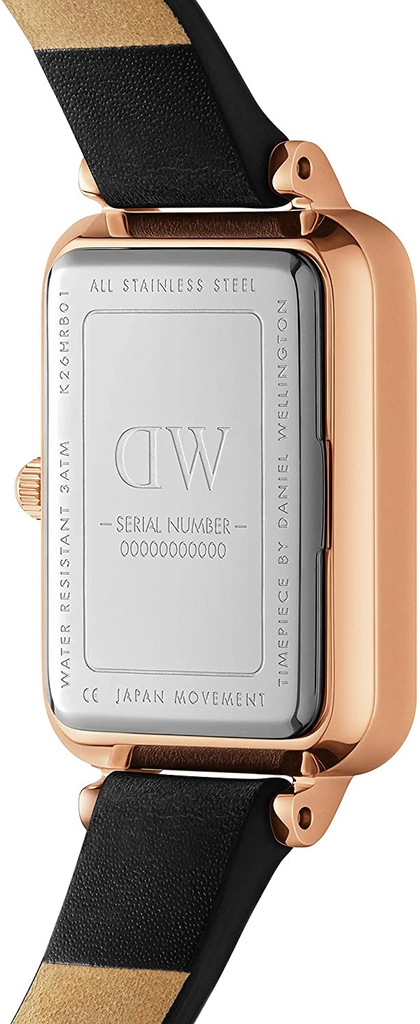 Daniel Wellington Quadro Sheffield Black Dial Black Leather Strap Watch For Women - DW00100435 Buy Now By Daniel Wellington