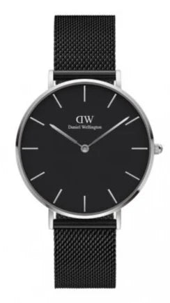 Daniel Wellington Petite Ashfield Black Dial Black Mesh Strap Watch For Women - DW00100308 Buy Now By Daniel Wellington