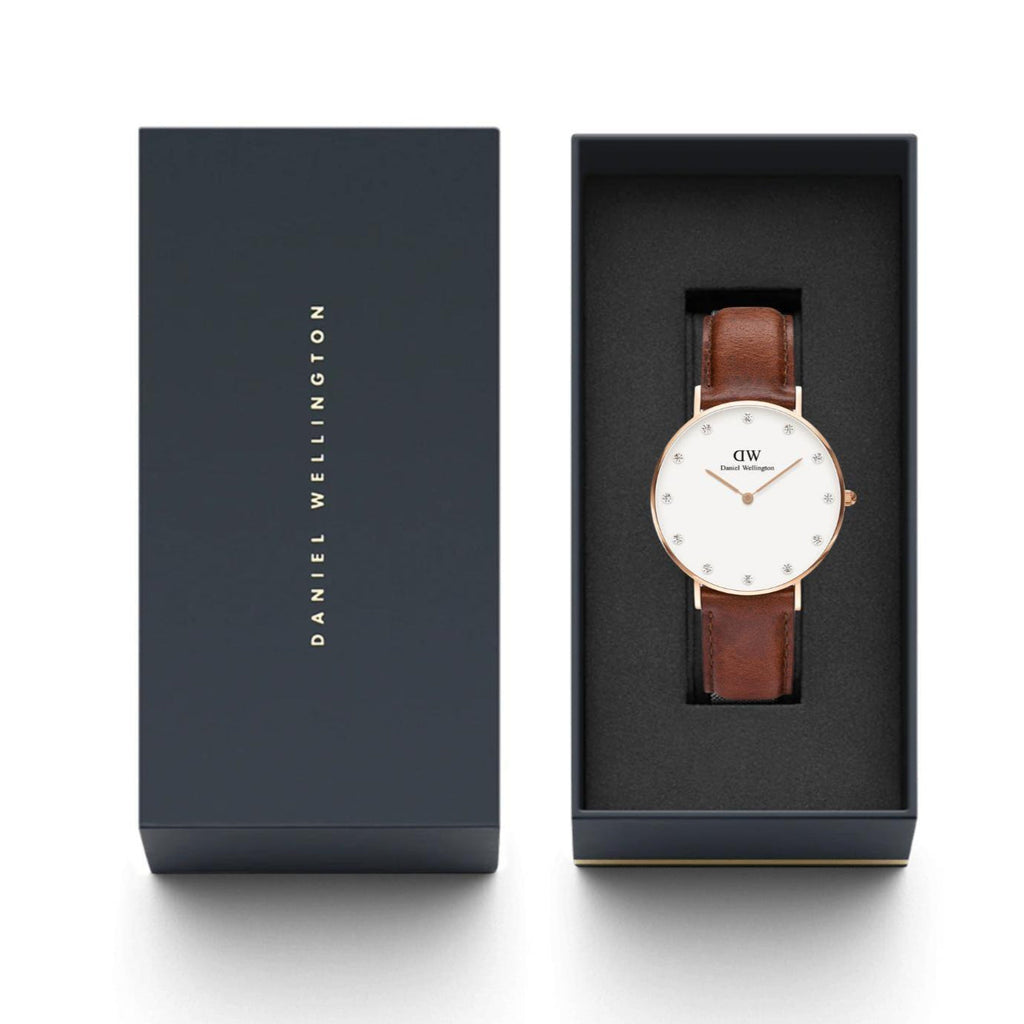 Daniel Wellington Classy St Mawes White Dial Brown Leather Strap Watch For Women - DW00100075 Buy Now By Daniel Wellington