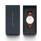 Daniel Wellington Classy St Mawes White Dial Brown Leather Strap Watch For Women - DW00100075 Buy Now By Daniel Wellington