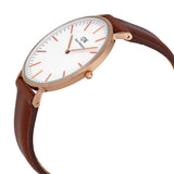 Daniel Wellington Classic St Mawes White Dial Brown Leather Strap Watch For Men - DW00100006 Buy Now By Daniel Wellington