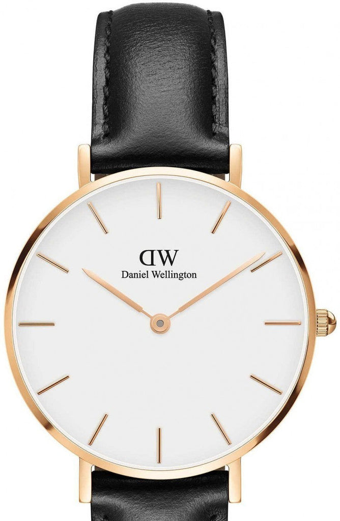 Daniel Wellington Petite Sheffield White Dial Black Leather Strap Watch For Women - DW00100174 Buy Now By Daniel Wellington