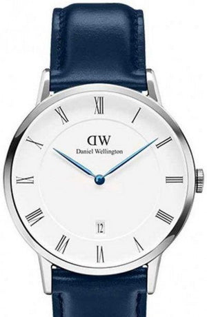 Daniel Wellington Classic Sheffield White Dial Navy Blue Leather Strap Watch For Women - DW00100194 Buy Now By Daniel Wellington