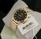 Coach Delancey Black Dial Gold Stainless Steel Strap Watch For Women - 14502813 Buy Now By Coach