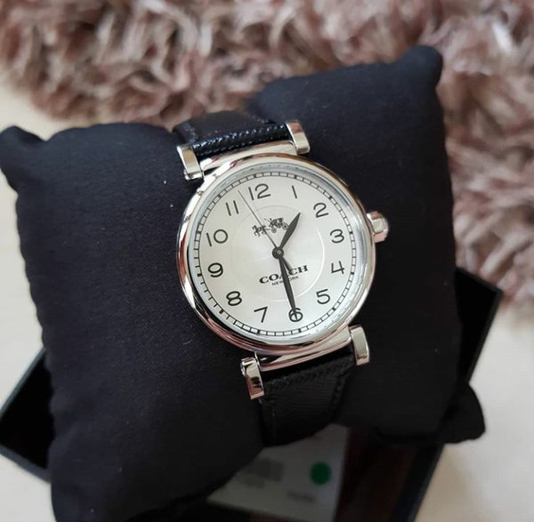 Coach Madison White Dial Black Leather Strap Watch for Women - 14502406 Buy Now By Coach