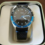 Fossil Sport 54 Day Date Black Dial Black Leather Strap Watch for Men - FS5321 Buy Now By Fossil