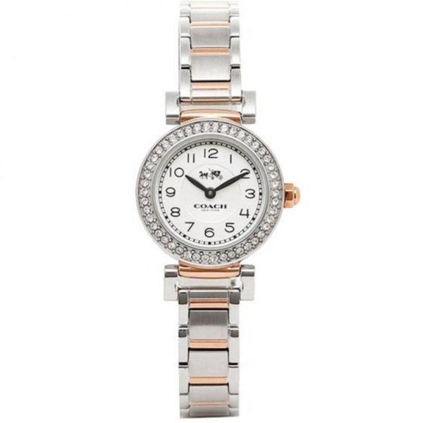Coach Madison Crystals Silver Dial Two Tone Steel Strap Watch for Women - 14502404 Buy Now By Coach