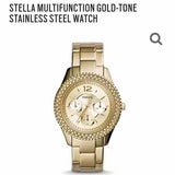 Fossil Stella Multifunction Gold Dial Gold Steel Strap Watch for Women - ES3589 Buy Now By Fossil