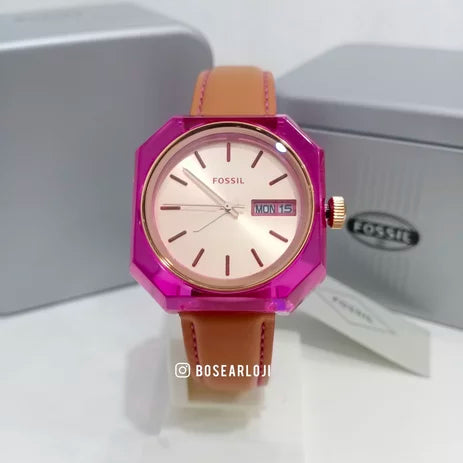 Fossil Candy White Dial Brown Leather Strap Watch for Women - ES3539 Buy Now By Fossil