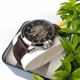 Fossil Grant Automatic Skeleton Black Dial Brown Leather Strap Watch for Men - ME3095 Buy Now By Fossil