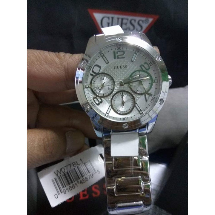 Guess Confetti Silver Dial Silver Steel Strap Watch for Women - W0778L1 Buy Now By Guess